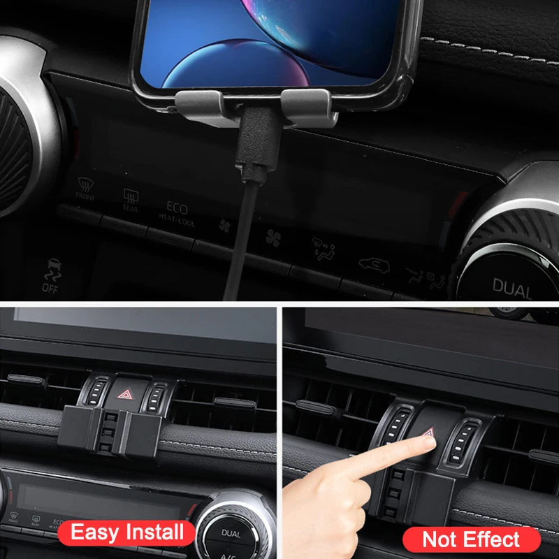 gravity car phone holder dedicated air vent mount clip clamp mobile phone holder for toyota rav4 accessories 2019 2020 free global shipping