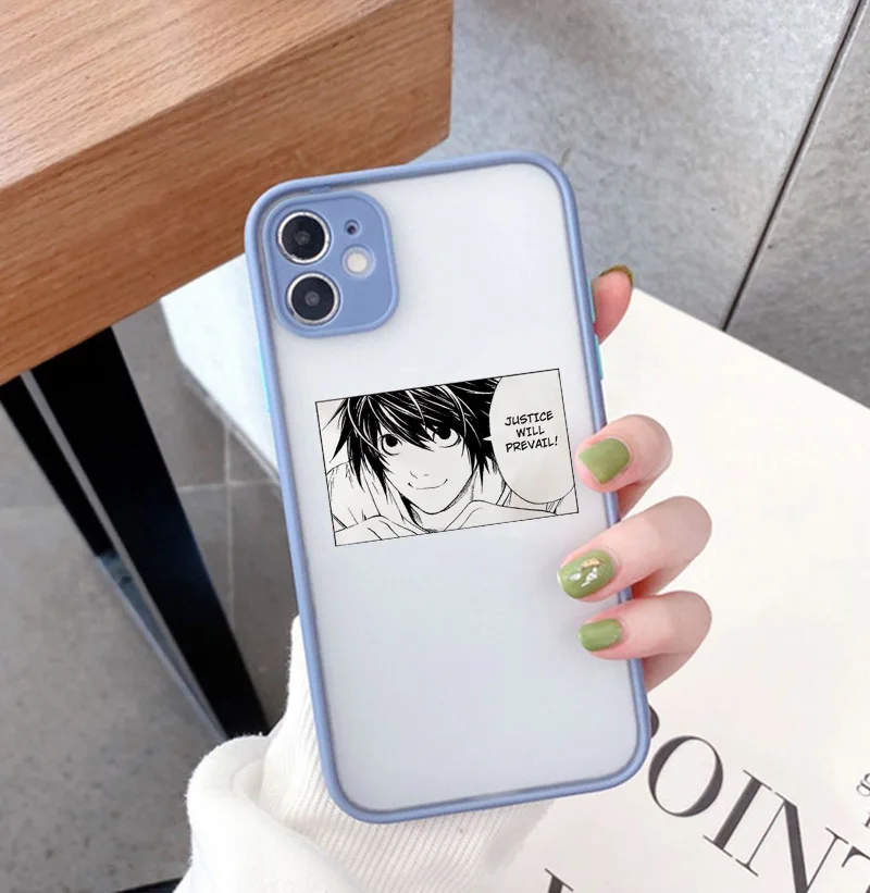 Cartoon Death Note Japan Anime Phone Case for IPhone 12 11 Pro Max X XR XS 6S 8 7 Plus 13 Soft matte Bumper rem and misa Cover | Мобильные