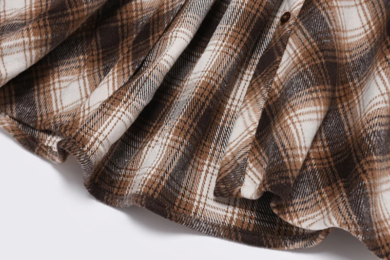 

[EAM] Loose Fit Big Size Lambswool Plaid Jacket New Lapel Long Sleeve Women Coat Fashion Tide Autumn Winter 2021 1DD1188