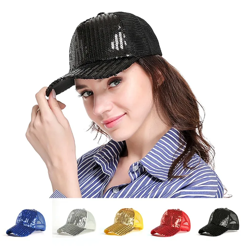 

GAOKE 2021 new ponytail baseball cap summer women's adjustable black hat messy cap casual cotton girl Snapback mesh cap