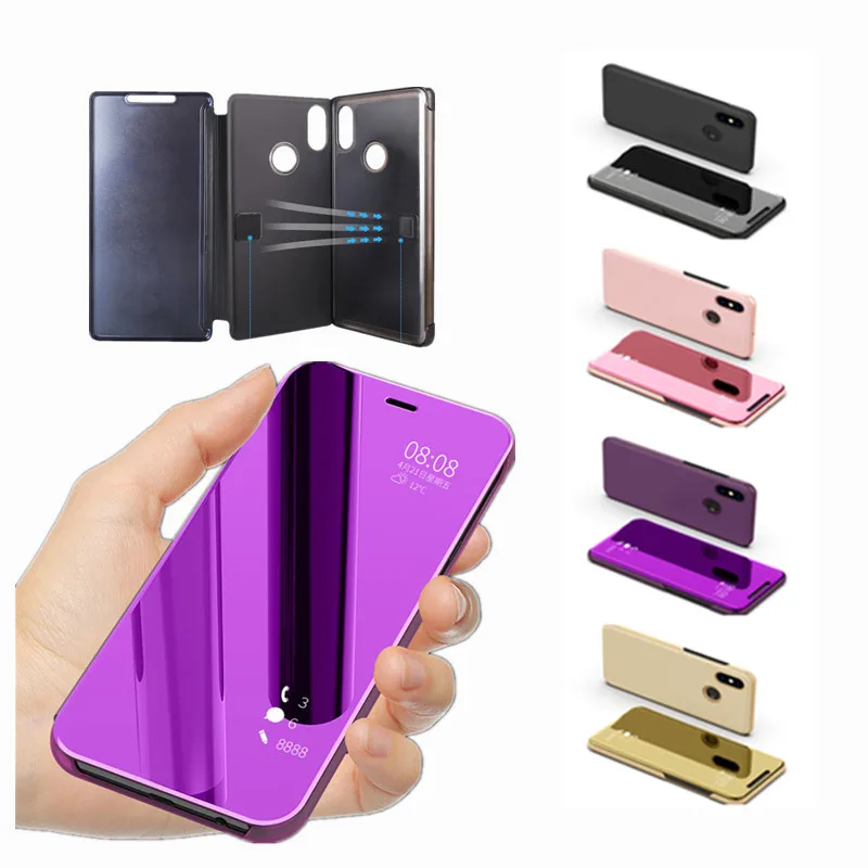 Mirror Leather Flip Case For Xiaomi Redmi Note 7 Cases Cover PC 6 Pro 6A Mi 6X 5X A1 A2 Lite | Мобильные телефоны и