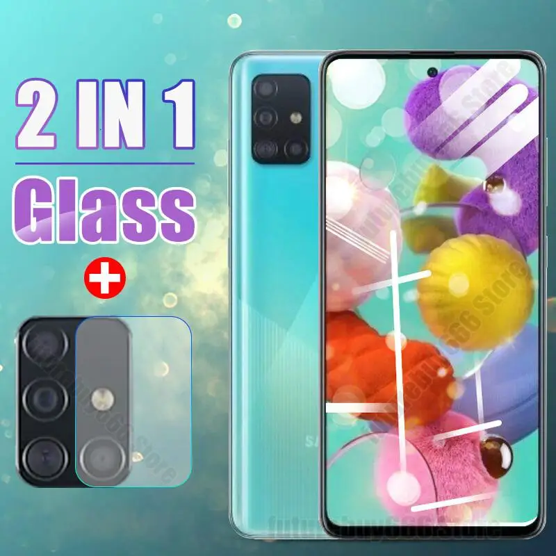 Закаленное стекло 2 в 1 9H для Samsung Galaxy A51 A71 защитная пленка объектива камеры A70 A50 A30
