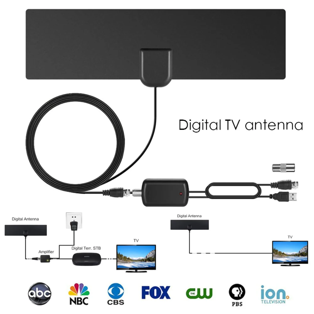 Цифровая ТВ-антенна 1080P радиус действия 960 миль поддержка 4K VHF UHF Freeview | Электроника