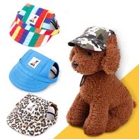 dog baseball cap summer protection adjustable dog canvas hat outdoor dog sunscreen windproof pet supplies accessories