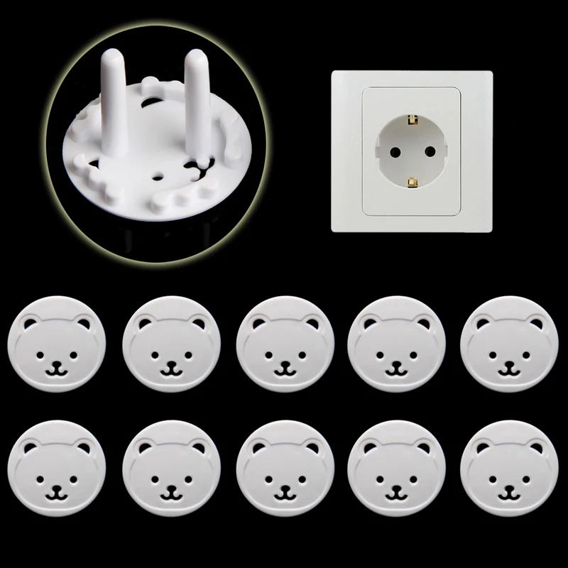 

10X Power Kid Socket Cover Baby Child Protector Guard Mains Point Plug Bear New