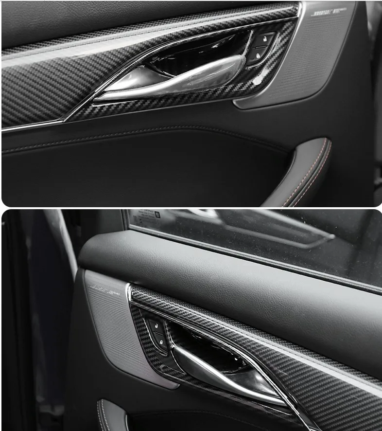 

Подходит для Cadillac CT5 Модифицированная внутренняя дверная ручка устойчивая к царапинам внутренняя дверная чаша приклеивающаяся углеродное ...