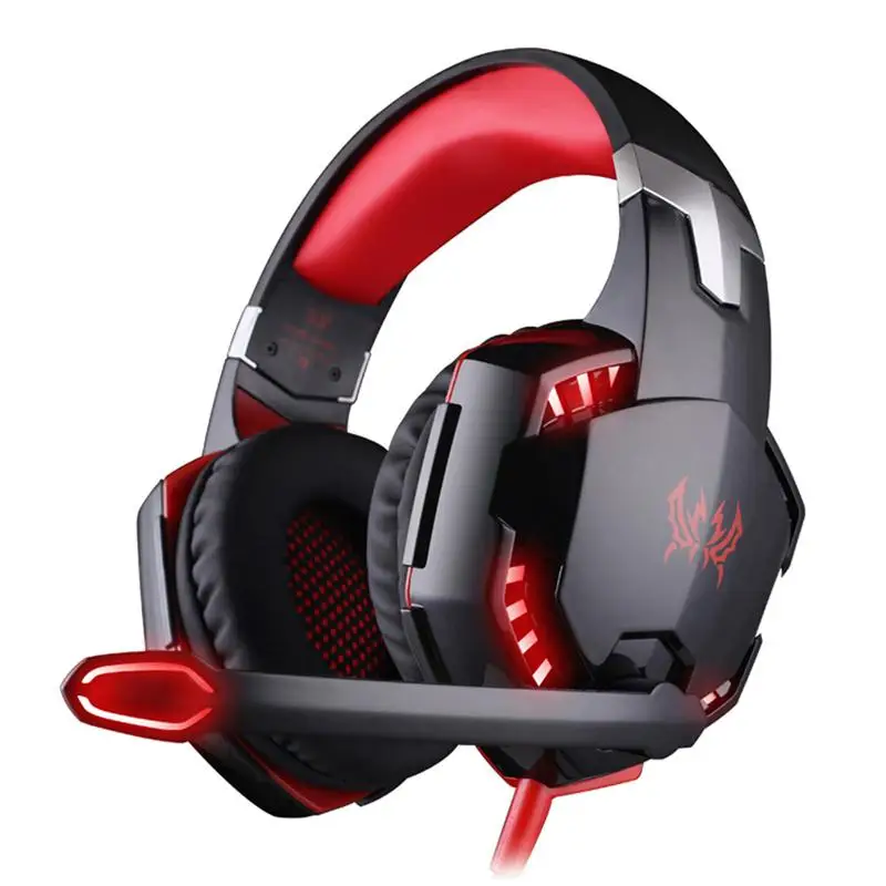 

KOTION EACH G2000 USB Surround Sound Vibration Game Gaming Headphone Computer Headset with Microphone / LED Light (Black+Red)