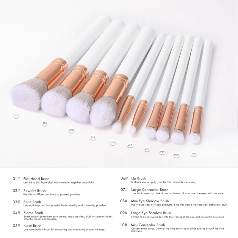

10-Piece Eye Makeup Brush Set Eye Shadow Eyebrow Foundation Blush Eyeliner Blend Makeup for Makeup Brush Tool