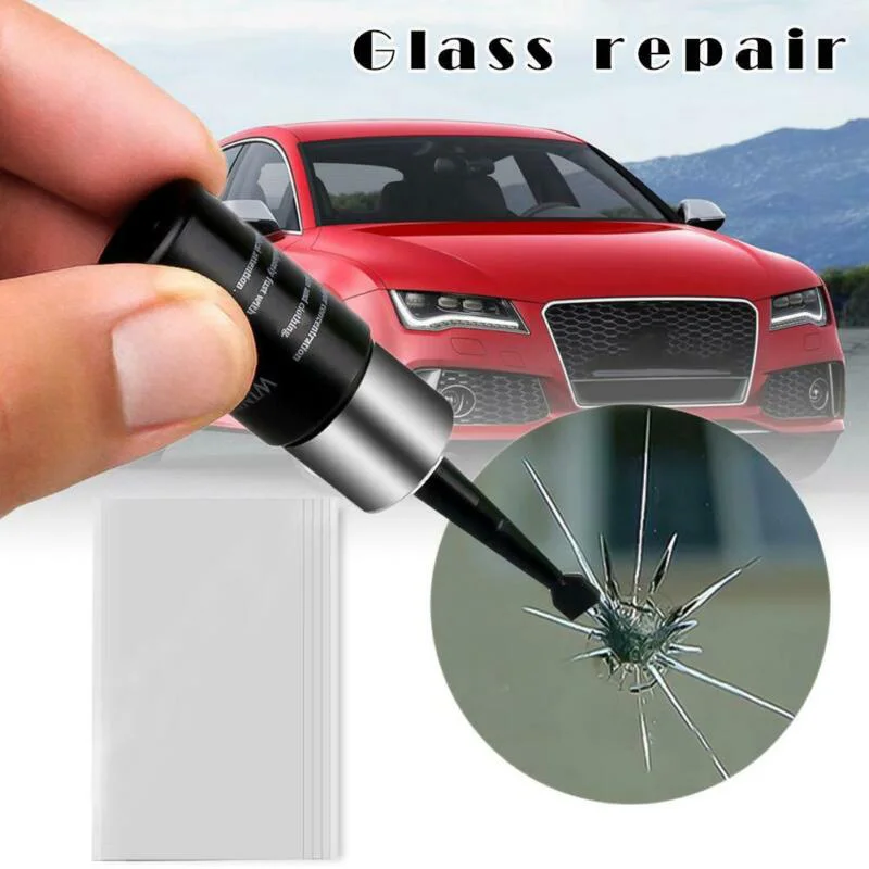 

Car Windshield Windscreen Glass Repair Resin Kit Auto Casement Fix Tool 1xRepair Resin + 5x Cure Strips + 1x Sleeve Razor Blade