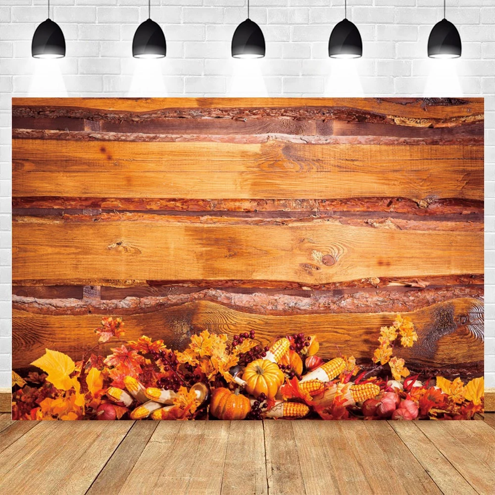 

Yeele Autumn Farm Wood Board Leaves Pumpkin Baby Birthday Backdrop Photography Background Photographic Photophone Photo Studio