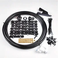 6 18 meters hose with tees and brass nozzles diy low pressure misting cooling system water sprayer kit for garden patio