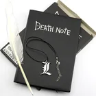 Набор из аниме Death Note, кожаный журнал с перьями и ожерельем, реквизит для косплея, Подарочный блокнот