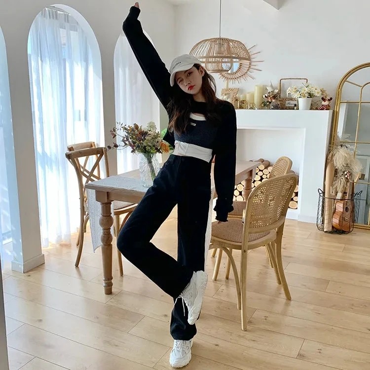 

Spring Women Jeans Straight Trousers Vintage High Waist All-match Loose Denim Pants Retro Loose Trousers Full-length Jeans