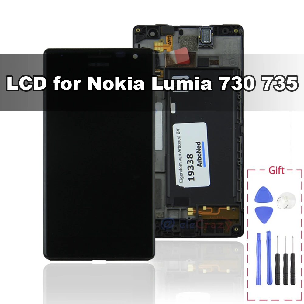 Для оригинальных Nokia Lumia 730 735 ЖК дисплей с рамкой RM 1038 1039 сенсорный экран