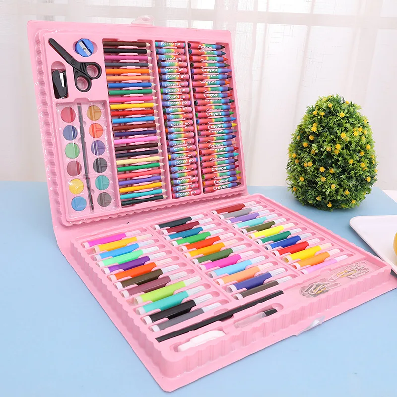 150 colors pink 288 шт./компл. Краски ing рисунок Художественный набор Краски кисти маркеры воды Цвет цвета ручки воды Цвет карандаши артер поставки подарок для детей - Цвет: 150 colors pink