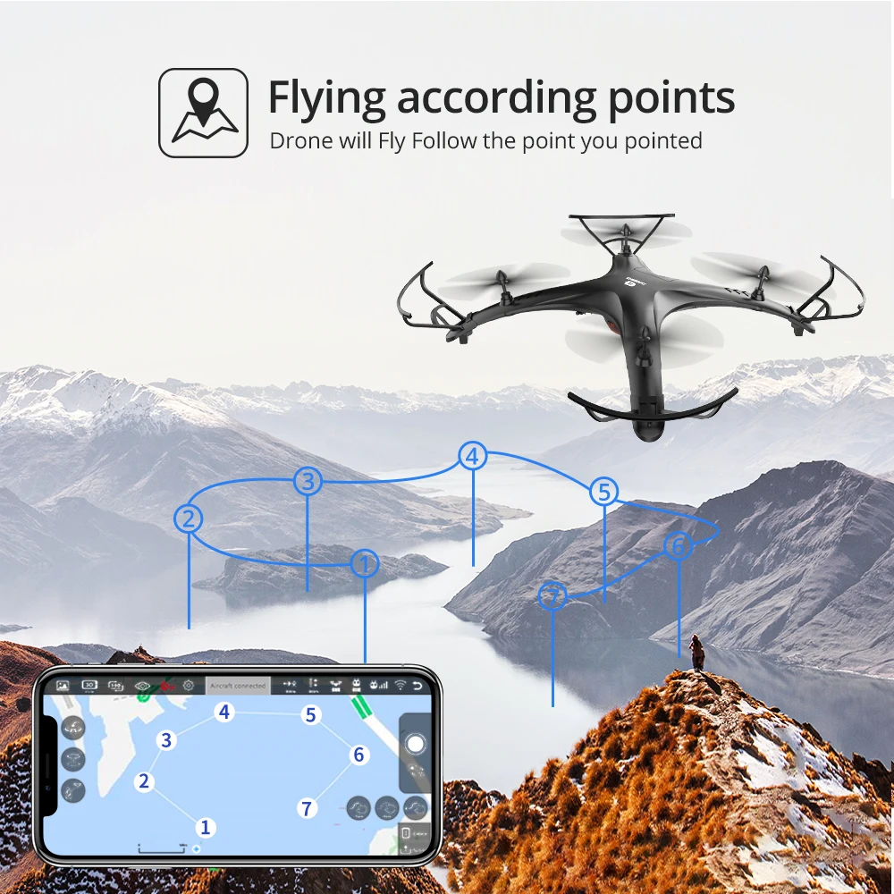 DEERC DE24 5G gps RC Дрон с камерой 1080p FHD 300M WIFi FPV 120 ° широкоугольный Tapfly gps Follow Me RC Квадрокоптер