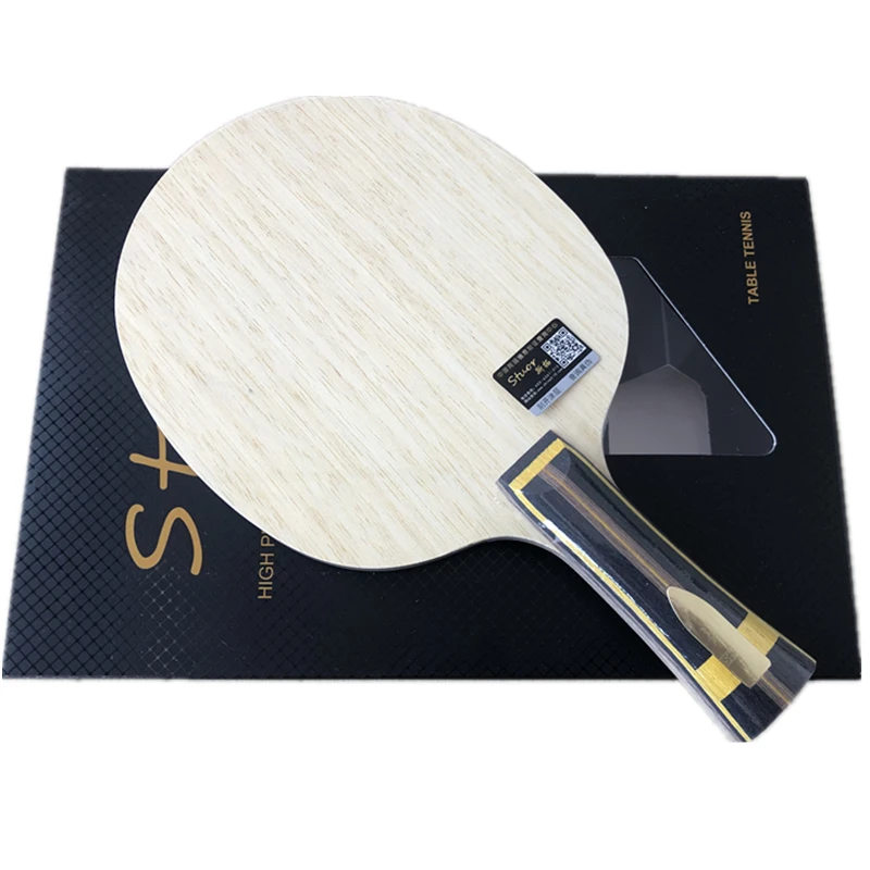 GOLD LOGO FL Zhangjike ZL углеродное лезвие для настольного тенниса, 5 слоев дерева, 2 слоя, ZLC углеродное крепление, длинная ручка, горизонтальная рукоятка, ракетка для пинг-понга - Цвет: GOLD LOGO FL