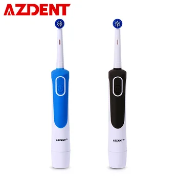 AZDENT Hot AZ-2 Pro Electric Rotary Toothbrush Battery Type No Rechargeable Teeth Tooth Brush with 4 Replacement Heads for Adult