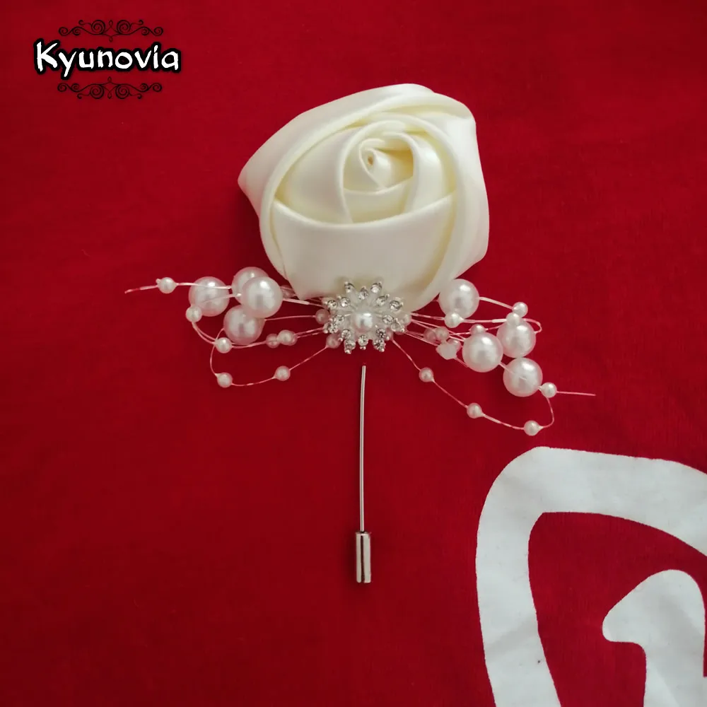 Мужская нагрудный знак брошь Kyunovia тканевая в форме цветка розы аксессуар для