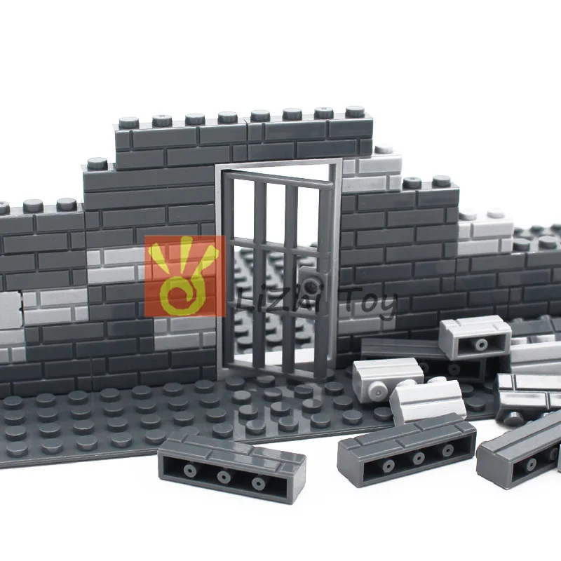 MOC кирпич 60621 двери 1x4x6 с ручкой гвоздиком развивающие блоки игрушки Совместимые