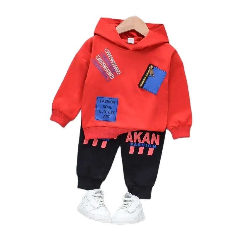 

LZH 2021 Autumn Letter Printing Baby Boys Sets New Tracksuit For Children's Clothing Sets 1-5 Year Long Sleeve Toddler Kids Suit