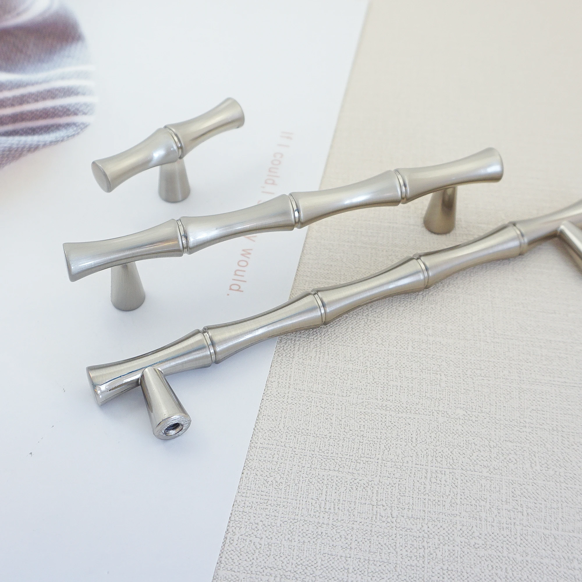 3.78'' 5'' Bamboo Shape Furniture Handles Zinc Alloy Cabinet Pulls Drawer Knob Kitchen Cupboard Wardrobe Closet Pull Knobs |