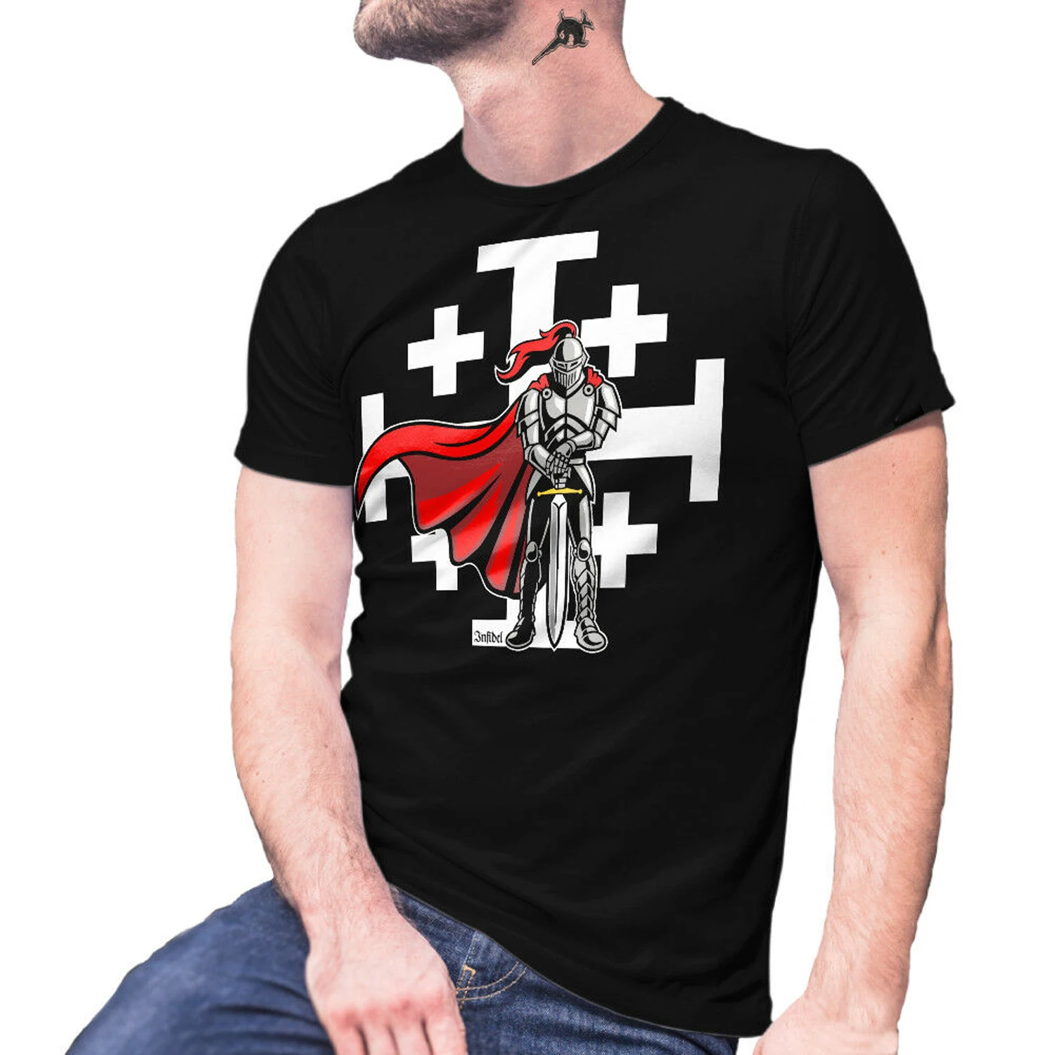 

Crusaders with Jerusalem Cross Crusade Latin Church Crux T-Shirt. Summer Cotton O-Neck Short Sleeve Mens T Shirt New S-3XL