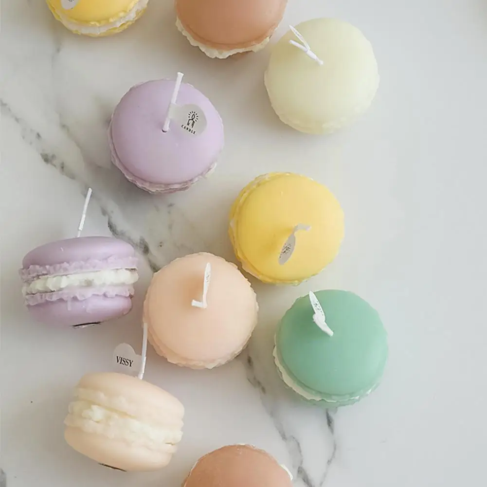 Scented Candles Handmade Lovely Macaron Candle Aromatherapy Wedding Decoration Shooting Props Home INS C1J5 | Дом и сад