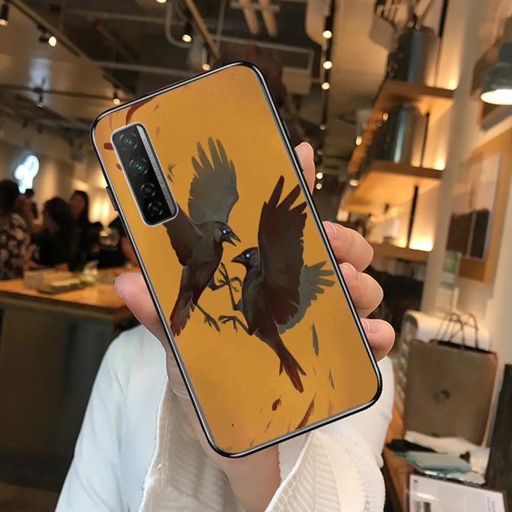 

Crow Excellent Phone Case For Huawei mate 40 30 10 20 40 8 9 Lite Z Pro Black Etui 3D Coque Painting Hoesjes 5g black