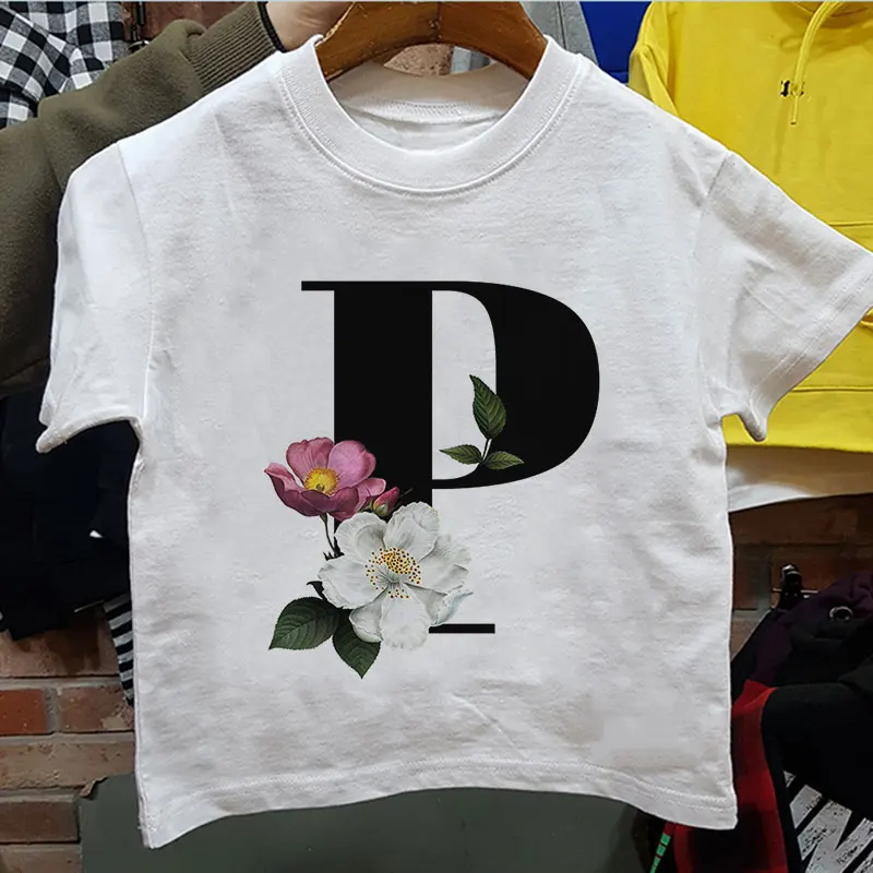 

Letters Plant Novelty Printed 2020 Boys Clothes Kids T Shirt Kawaii Girls Tops Casual Baby Girl Shirt Summer Vogue Short Sleeve