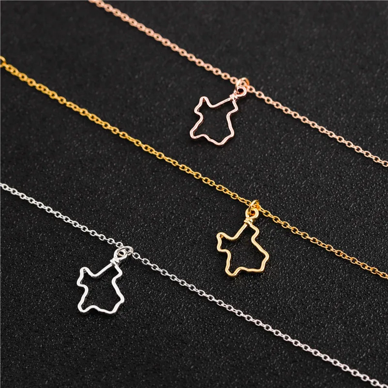 

Hollow Outline Texas State America USA State TX State bracelet city Geographic map hometown souvenir bracelet pendant jewelry