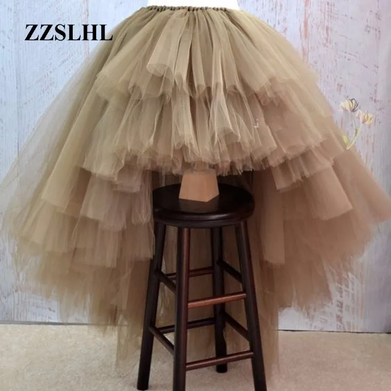 

Asymmetrical High Low Tiered Puffy Tulle Skirts For Women Special Designed Floor Length Long Women Skirt Tutu Custom Made