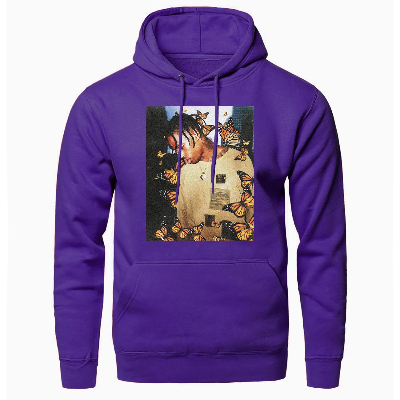 

Men pullover fleece Sweatshirt fashion hip hop print hooded tops spring autumn solid color jackets windproof handsome tracksuits