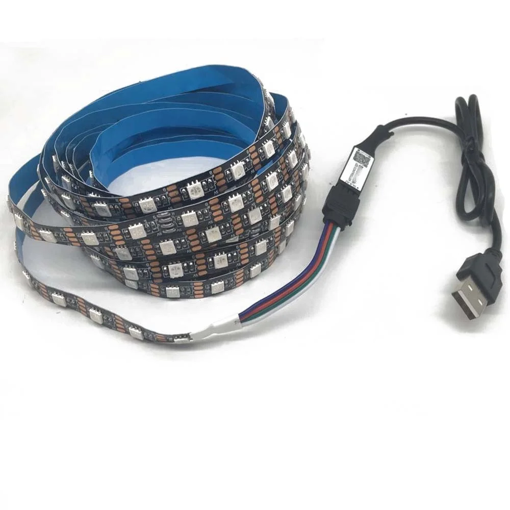 Светодиодная лента совместимая с Bluetooth USB 5 В RGB 5050 подсветка для телевизора 50 см 1 м
