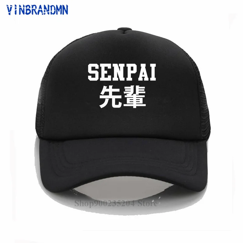 

Модные бейсболки в японском стиле, летние шапки с надписью SENPAI, 100% хлопок, Регулируемая мягкая бейсболка, повседневные кепки в стиле хип-хоп
