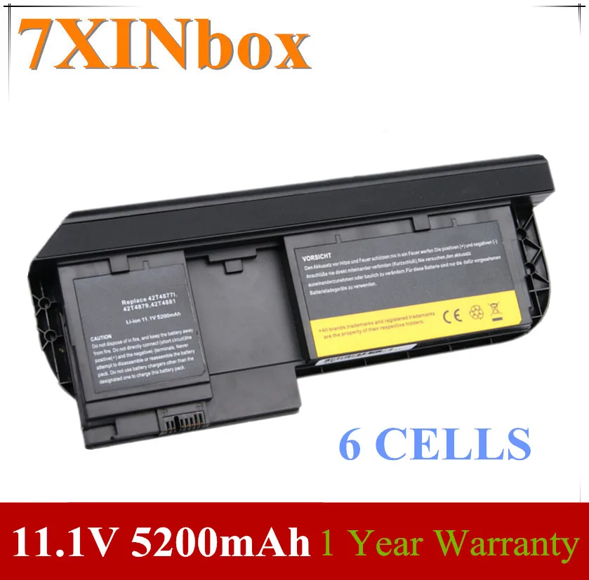 7XINbox 11,1 V 5200 мА/ч, Батарея для lenovo ThinkPad X220t X220 планшет 0A36285 0A36286 42T4877l 42T4879 42T4881