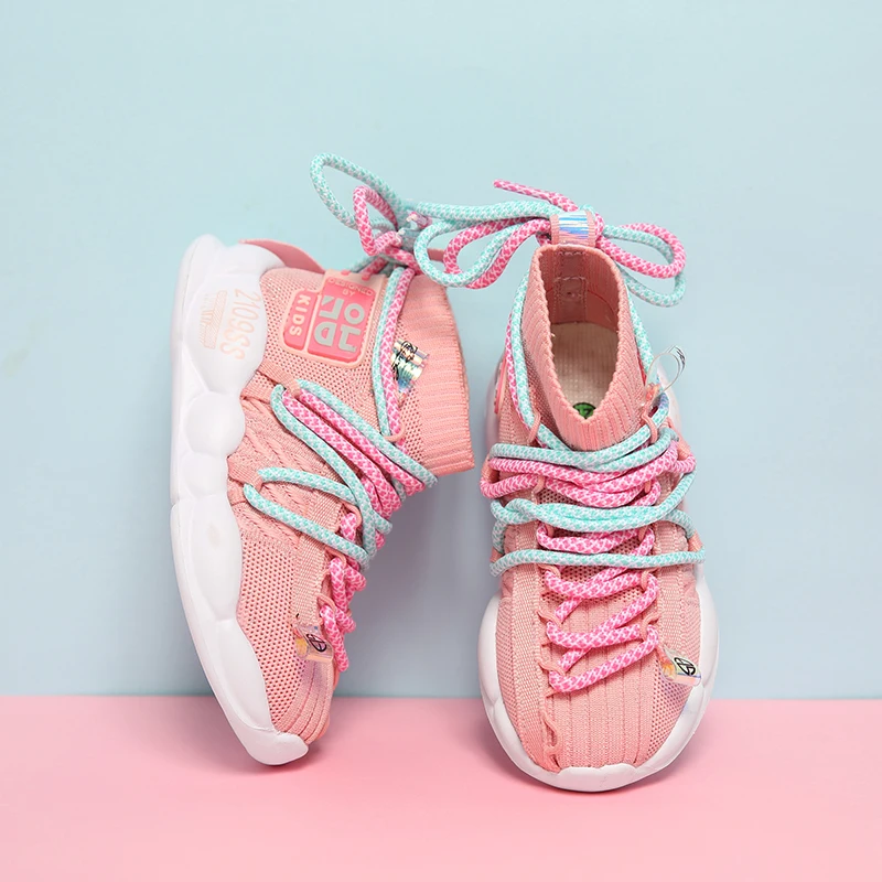 Размеры 21-31 вязаные кроссовки для маленьких мальчиков и девочек детские школьные