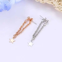 simple and popular pentagram chain tassel small earrings metal star new earrings single price