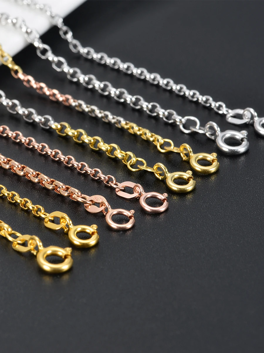 Цепочка из чистого золота 18 К для мужчин и женщин ожерелье двух звеньев цепочка