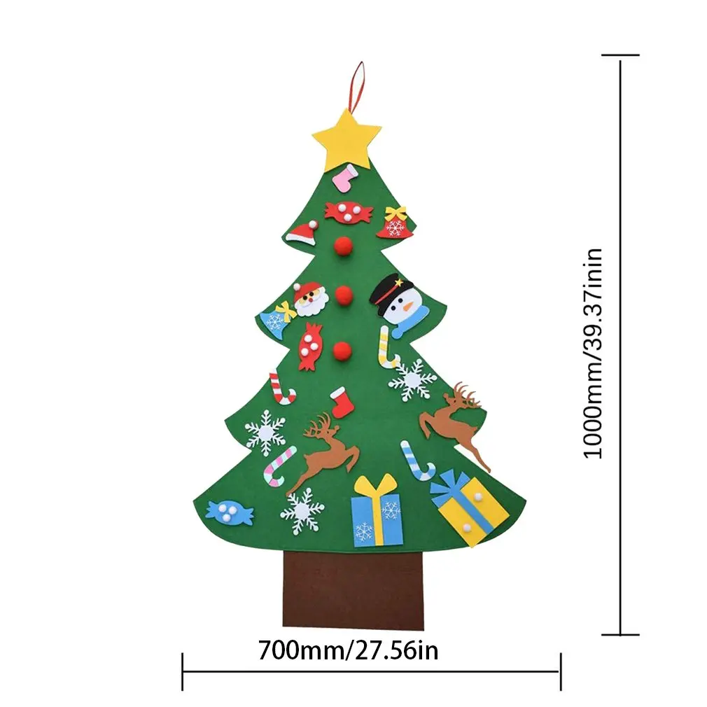 

Felt Christmas Tree for Kids- DIY Christmas Tree with 26 Pcs Ornaments - Wall Hanging Xmas Gifts Christmas Decorations