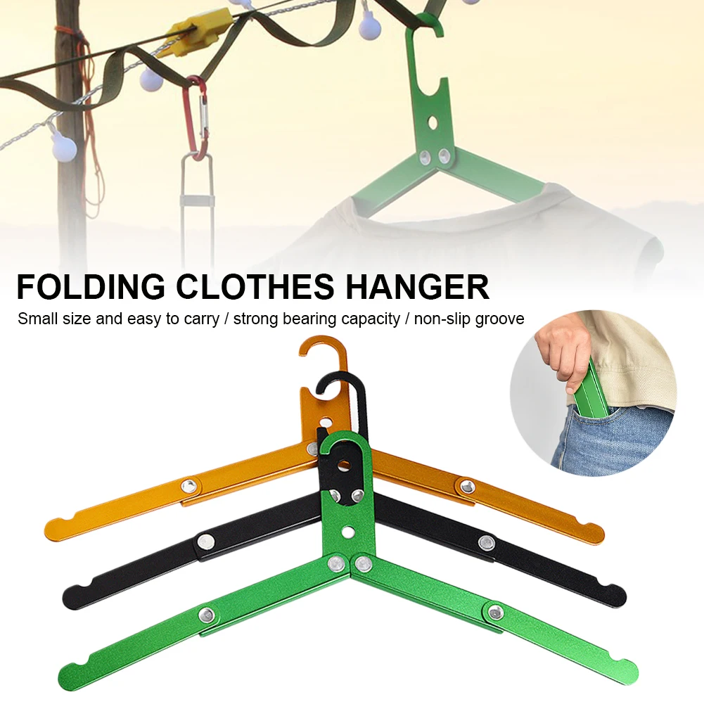 

Aluminum Alloy Folding Coat Clothes Hanger for Travel Outdoor Camping Portable Clothing Drying Rack Wardrobe Organizer Outdoor
