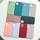 Мягкий силиконовый матовый чехол для iPhone 6S, 7, 8 plus, X, XS, 12 Mini, 11 Pro Max, XR, яркие цвета, светло-розовый, фиолетовый
