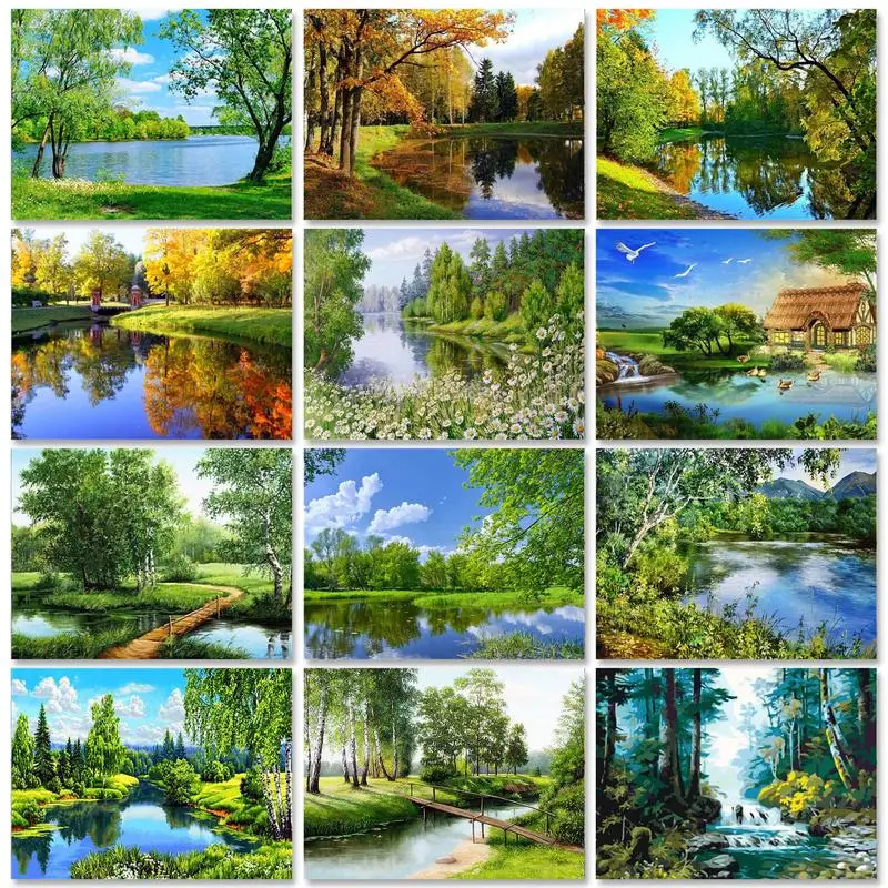 

Картина по номерам Gatyztory, пейзаж, рисование на холсте, ручная роспись, искусство, подарок, картина по номерам, наборы для домашнего декора