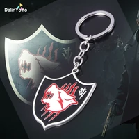 game biohazard village chris redfield the hound wolf squad badge logo alloy pendant keychain for women men jewelry gifts
