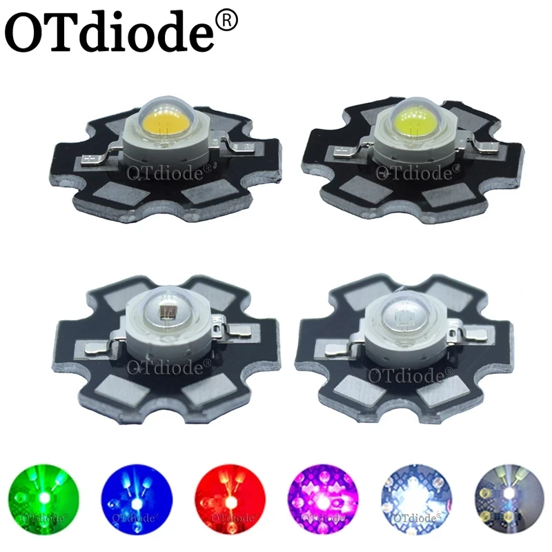 Светодиодный высокой мощности 10 шт. 1 Вт 3 белый теплый зеленый синий темно