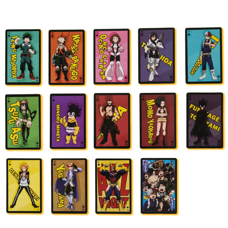 

54PCS/set Comic My Hero Academia card Poker Model Indoor family games HOME toys Gift