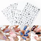 Наклейки 3D для ногтей с надписью на английском языке, наклейки с узором лица, наклейки-слайдеры, украшения для ногтевого дизайна на День святого Валентина, рождественские наклейки для ногтей