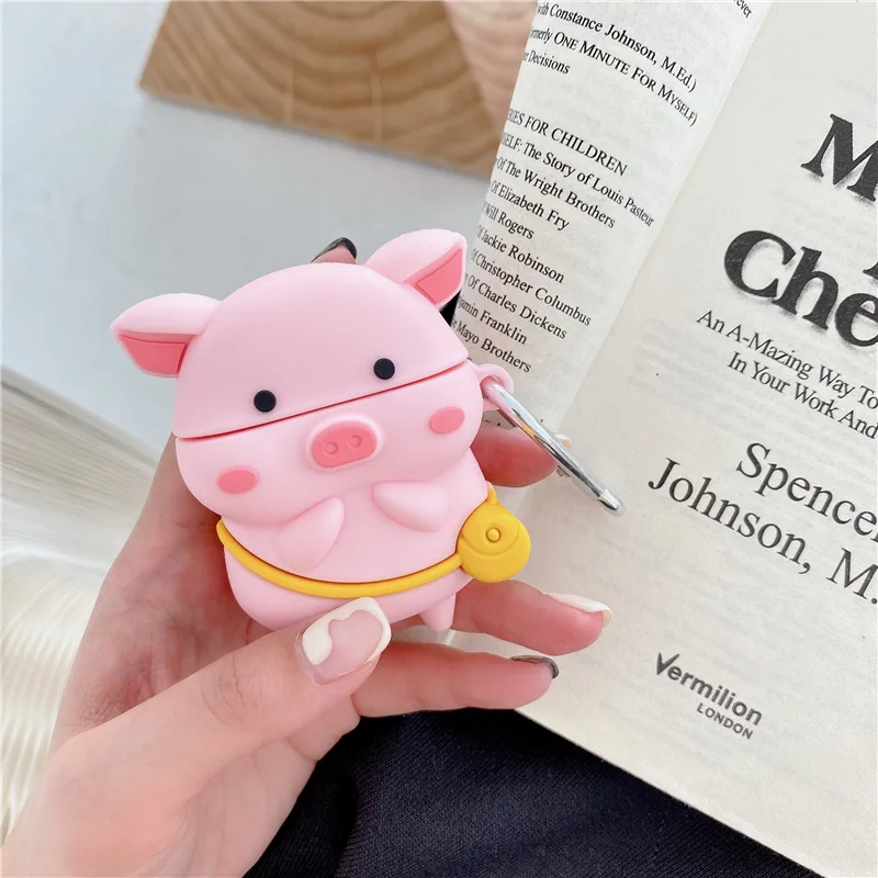 

For Airpods 1/2 Case,Pink Pig Case For Airpods Case,Soft Silicone Earphone Headphone Cover For Airpods Pro Case For Girls