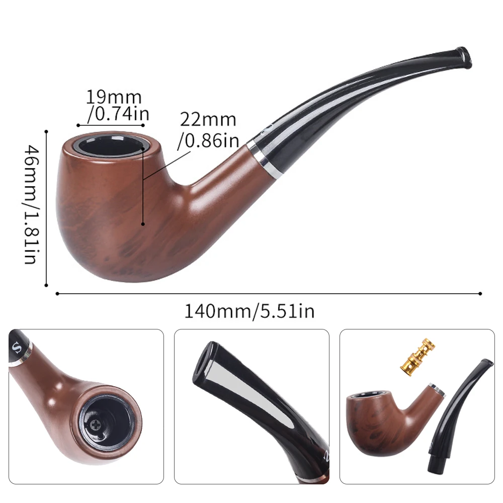 Ручной Черные сухой трубы из цельного дерева курительная трубка Горшочек для