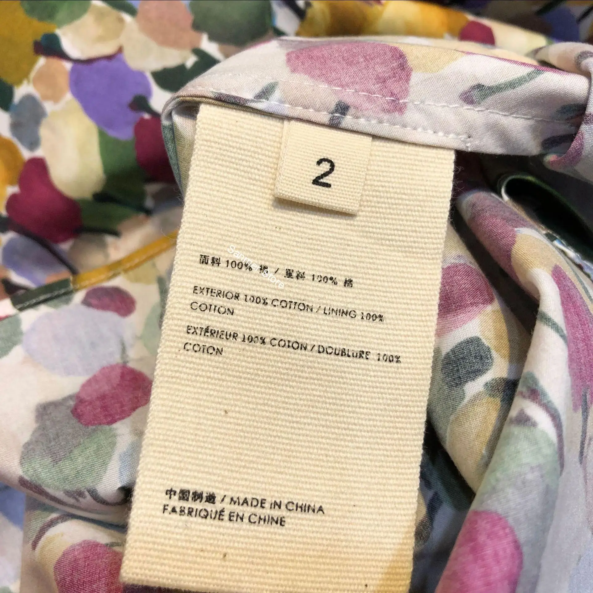 

Spring Summer Women Printed Dress 100% Cotton Short Sleeve Lace-up Zipper Lady Dress with Sashes for Holiday